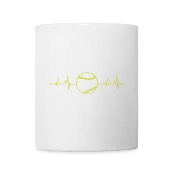 Herzschlag Tennisball Neon - Tasse - Weiß - Vorne