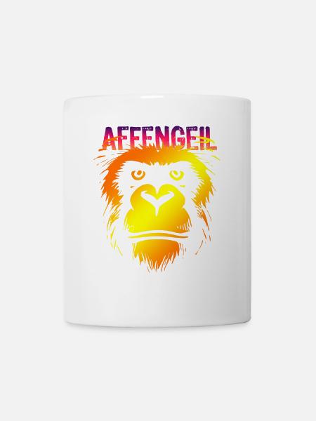 Fastnacht - Karneval - Kostüm - Spruch - Affe - Tasse - Weiß