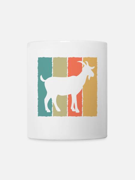 Ziegen-Silhouette auf Pastellstreifen - Tasse - Weiß