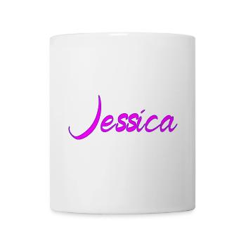 Jessica Neon Script Pink - Tasse - Weiß - Vorne