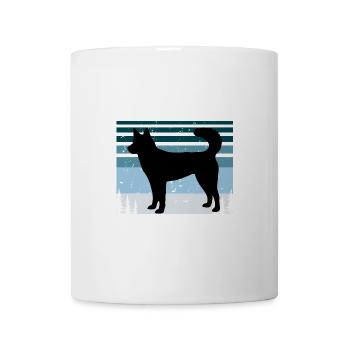 Kai Ken Hundeliebhaber Silhouette Vintage Sonnenuntergang - Tasse - Weiß - Vorne