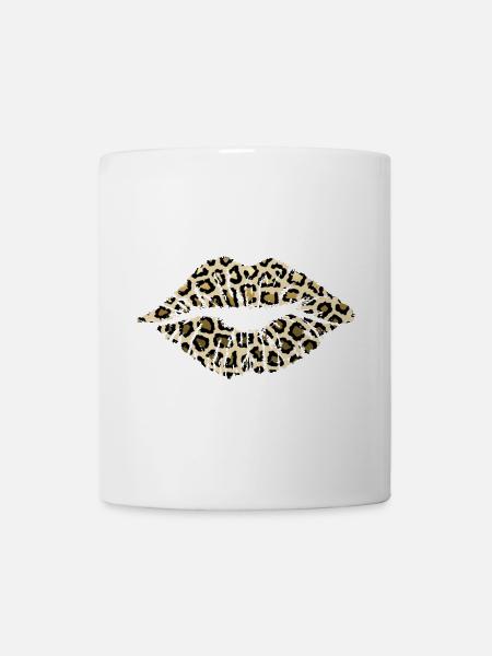 Lippen Leopard - Tasse - Weiß