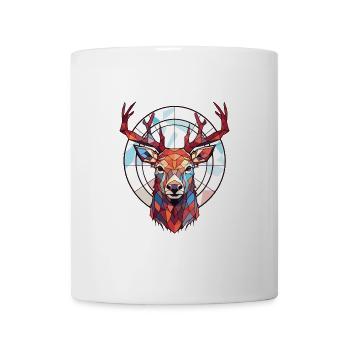 Rothirsch Bunte Aquarell-Tierillustration - Tasse - Weiß - Vorne
