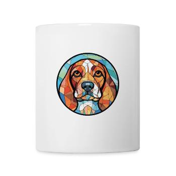 Deutsche Bracke Hunderasse Aquarell Illustration - Tasse - Weiß - Vorne