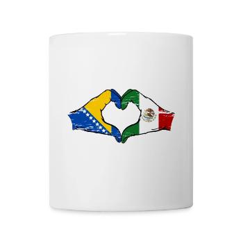 Bosnien Mexiko Flagge Hände Herzform used - Tasse - Weiß - Vorne