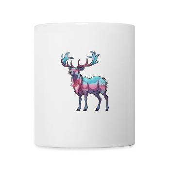 Karibu buntes Aquarell Cartoon Kawaii Tier - Tasse - Weiß - Vorne