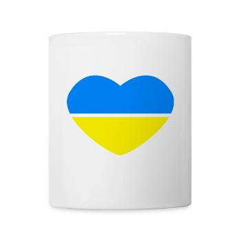 Herz 2farbig - Azurblau Gold - Ukraine - Tasse - Weiß - Vorne