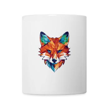 Gelehrter Fuchs, farbenfroher Aquarell-Tier-Haustier-Cartoon - Tasse - Weiß - Vorne