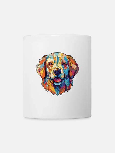 Golden Retriever Buntes Aquarell Tier Haustier - Tasse - Weiß