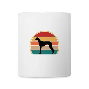 Alte kroatische Windhundhund-Silhouette Retro-Sonne - Tasse - Weiß - Vorne