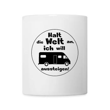 halt die welt an womo - Tasse - Weiß - Vorne