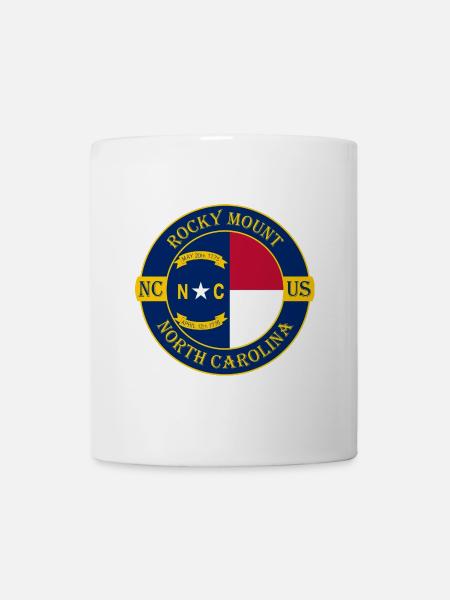 Rocky unt North Carolina Flagge USA Souvenir - Tasse - Weiß