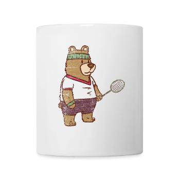 Spritziger Speedminton Bär Turnier - Tasse - Weiß - Vorne