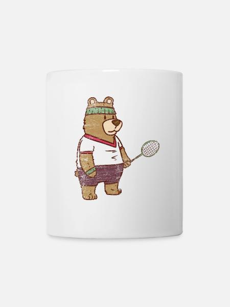 Spritziger Speedminton Bär Turnier - Tasse - Weiß