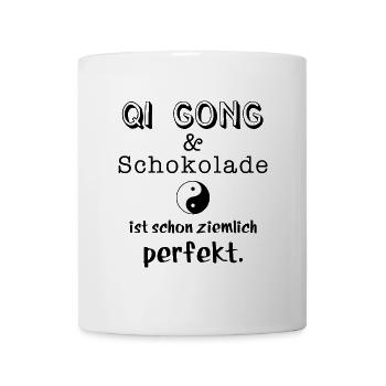 qi gong und schokolade - Tasse - Weiß - Vorne