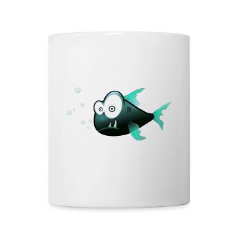 Blubberfisch Cartoon Teal - Tasse - Weiß - Vorne
