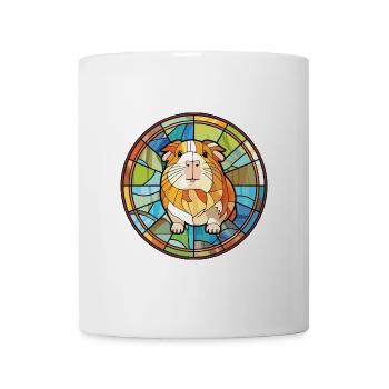 Meerschweinchen bunte Aquarell Tier Illustration - Tasse - Weiß - Vorne