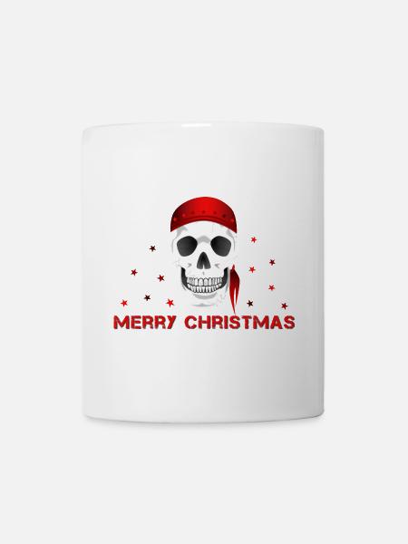 Merry Christmas skull - Tasse - Weiß