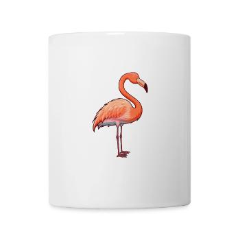 Flamingo Niedliche Karikatur Kawaii Aquarell Tier Haustier - Tasse - Weiß - Vorne