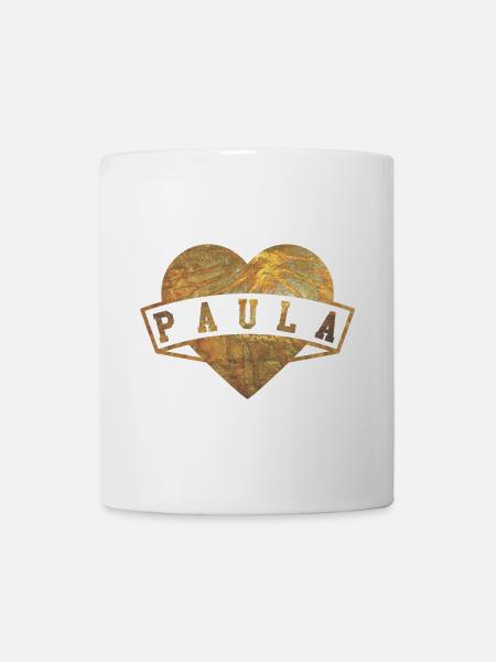 Paula Herzen Gold - Tasse - Weiß