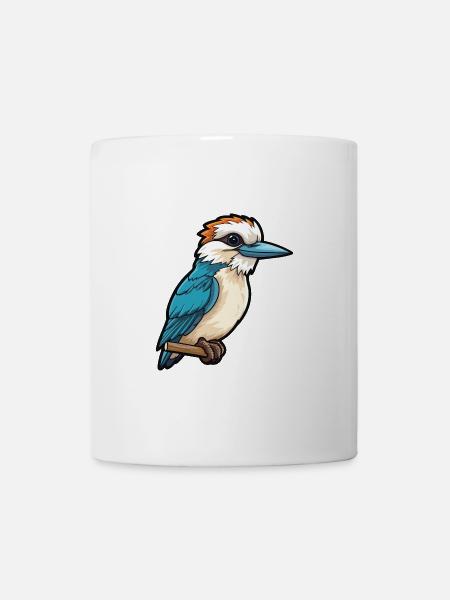 Kookaburra Cartoon Kawaii Aquarell Illustration - Tasse - Weiß