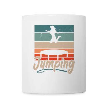 Springendes Trampolin Trampolin Trampolinspringen - Tasse - Weiß - Vorne