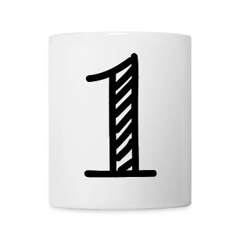 1. 1 JAHR. 1. JAHRESTAG. GEBURTSTAG 1 JAHR. - Tasse - Weiß - Vorne