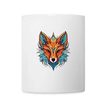 Gelehrter Fuchs Buntes Aquarell Tier Haustier Karikatur - Tasse - Weiß - Vorne