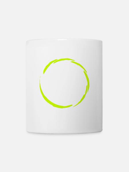 Kreis Symbol Gelb - Tasse - Weiß