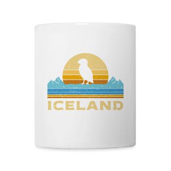 Island Papageientaucher Iceland Puffin Retro - Tasse - Weiß - Vorne