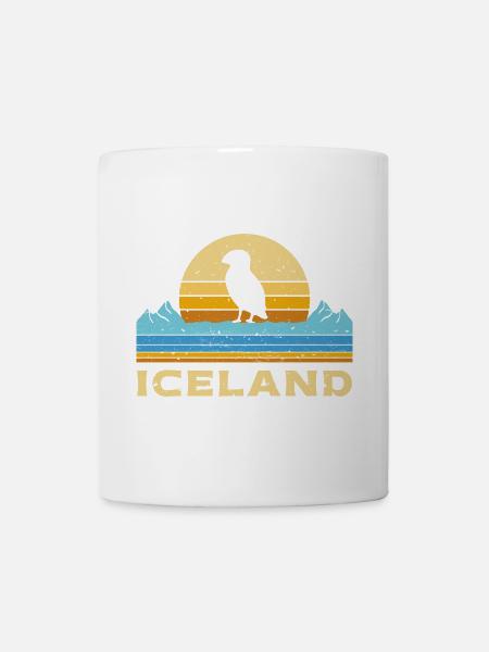 Island Papageientaucher Iceland Puffin Retro - Tasse - Weiß