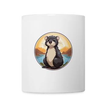 Stinktier buntes Aquarell Cartoon Kawaii Tier - Tasse - Weiß - Vorne