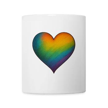 Rainbow Heart – Liebe in allen Farben - Tasse - Weiß - Vorne