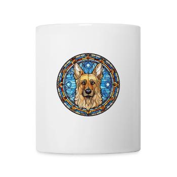 Böhmischer Schäferhund Rasse Buntglas Bunt - Tasse - Weiß - Vorne