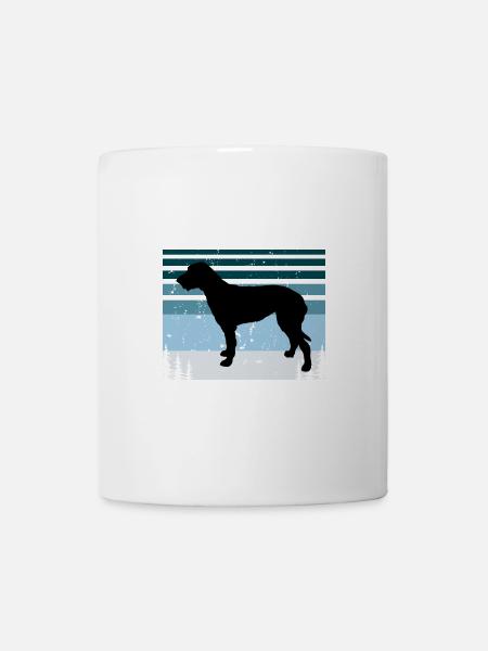 Irischer Wolfshund Hund Liebe Silhouette Vintage Sonnenuntergang - Tasse - Weiß