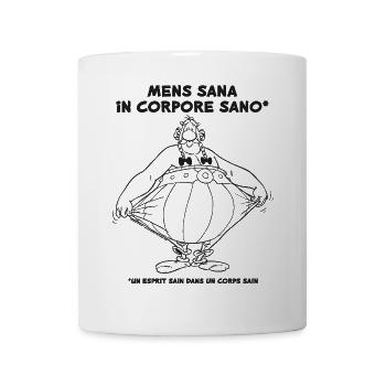 Obelix - Ein Gesunder in einem gesunden Körper. - Strichzeichnungen - Tasse - Weiß - Vorne