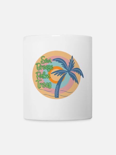 Meeresbrise Palmenbaum - Tasse - Weiß
