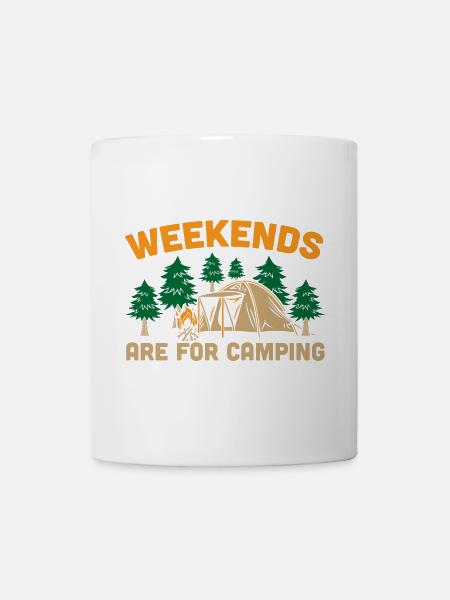 Wochenenden sind fürs Campen - Tasse - Weiß