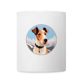 Foxterrier Glatte Hunderasse Cartoon Kawaii Waterc - Tasse - Weiß - Vorne