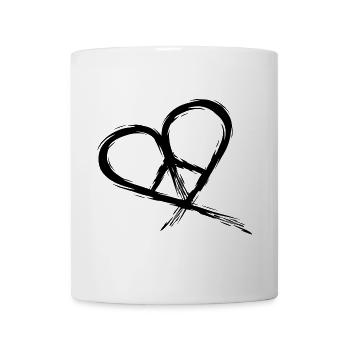 Peace Symbol Hippie Herz Frieden Freiheit Liebe - Tasse - Weiß - Vorne