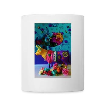 bunte Kuh - Tasse - Weiß - Vorne