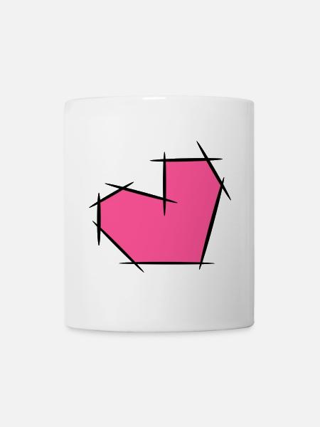 Herz aus Strichen - Tasse - Weiß