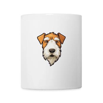Draht Foxterrier Hunderasse Cartoon Kawaii Illustra - Tasse - Weiß - Vorne