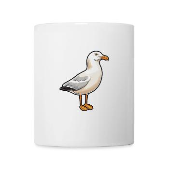 Möwe Cartoon Kawaii Aquarell Illustration - Tasse - Weiß - Vorne