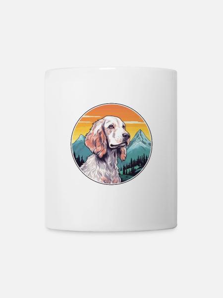 Englisch Setter Hund Rasse Cartoon Kawaii Aquarell - Tasse - Weiß