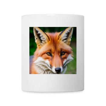 Blattfuchs mit durchdringendem Blick - Tasse - Weiß - Vorne