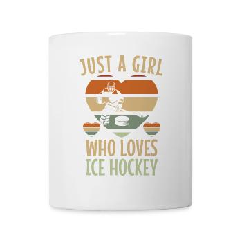 Eishockey Mädchen Vintage Liebe Eishockey - Tasse - Weiß - Vorne