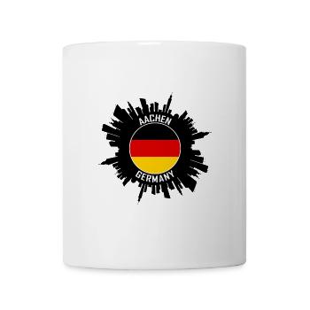 Aachen Skyline Deutschland Flagge Reise-Souvenir - Tasse - Weiß - Vorne