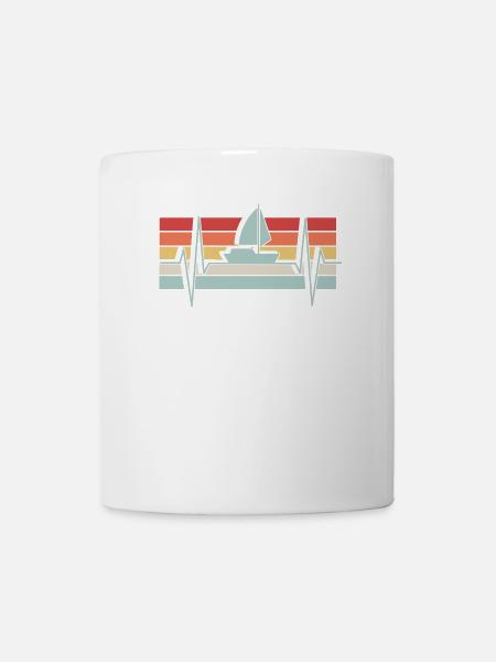 Segeln Herzschlag Retro - Tasse - Weiß
