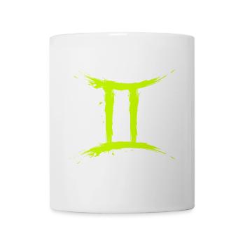 Sternzeichen Zwillinge Gelb Gemini Symbol - Tasse - Weiß - Vorne